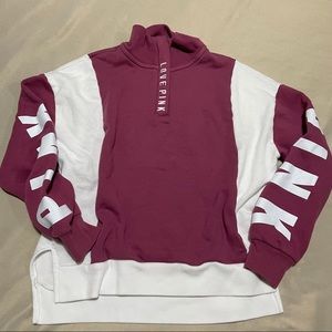 Vs pink quartet zip pullover size M